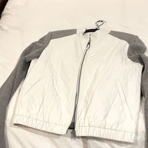 Vegan leather quilted bomber